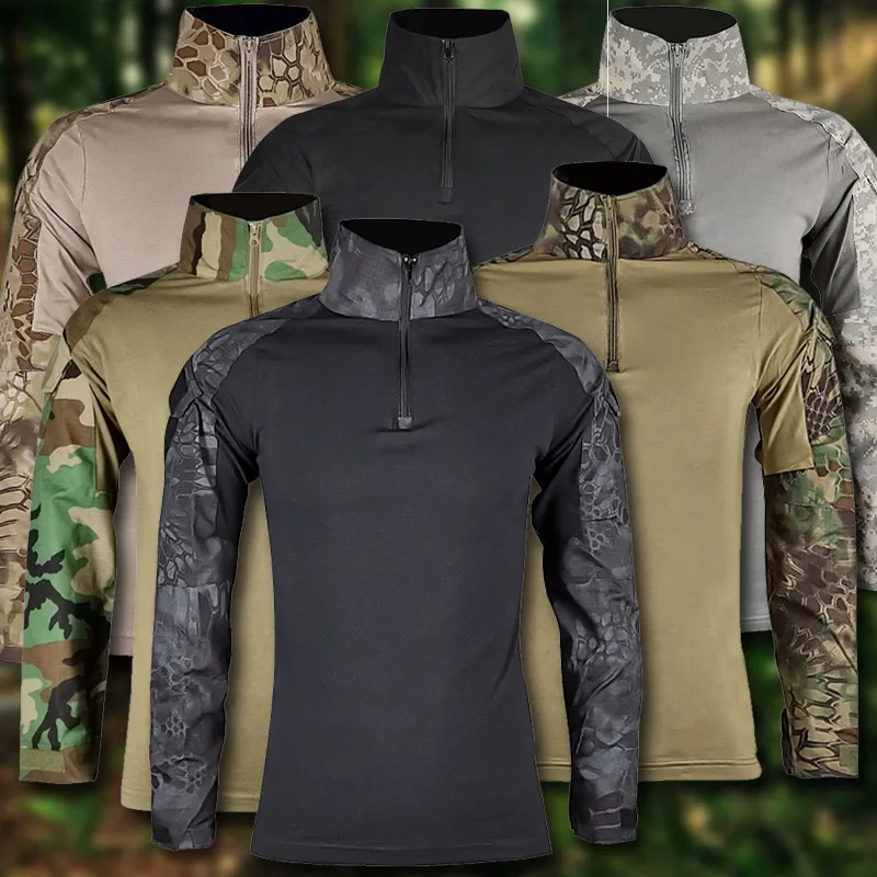 Tactical Military Shirt Cargo - S-4XL, odzież outdoorowa, wzór G2, kamuflaż,