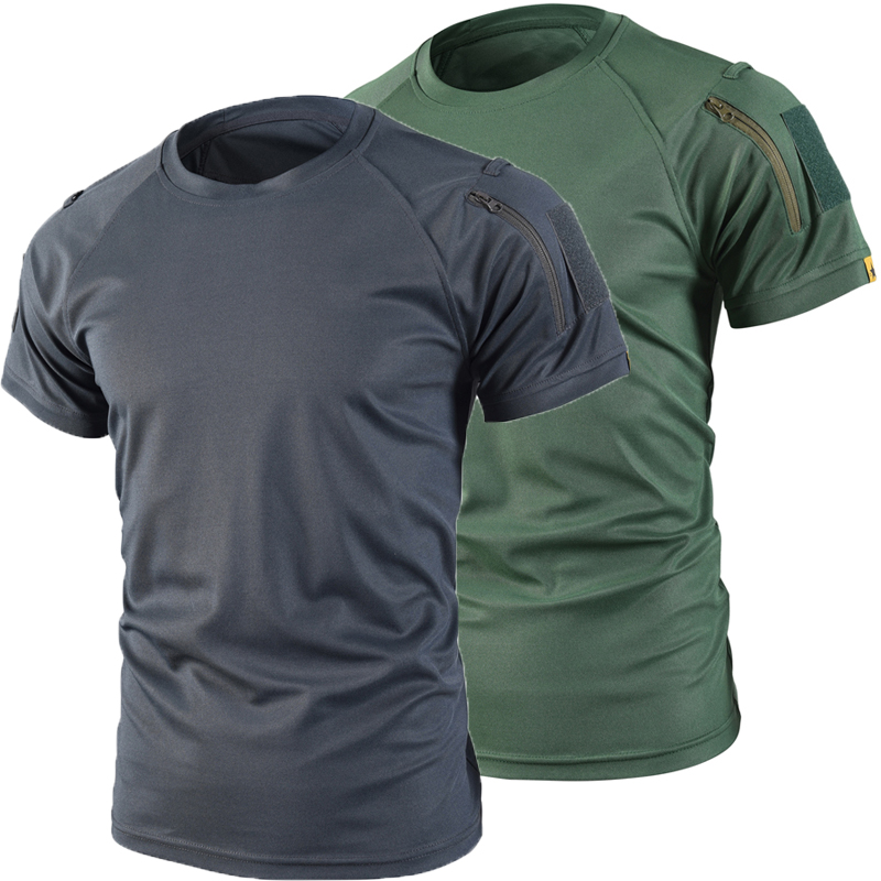 Tactical Military Shirt Cargo - Męskie wojskowe letnie koszulki sportowe szybkoschnący