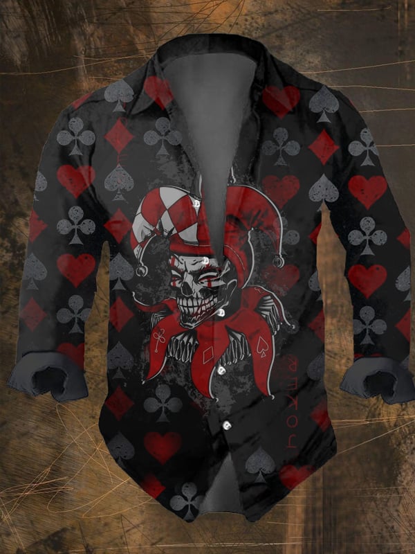 Halloween Men's Dark Skull Pri – Vintage Hawaiian Floral Shirt recenzja i cena