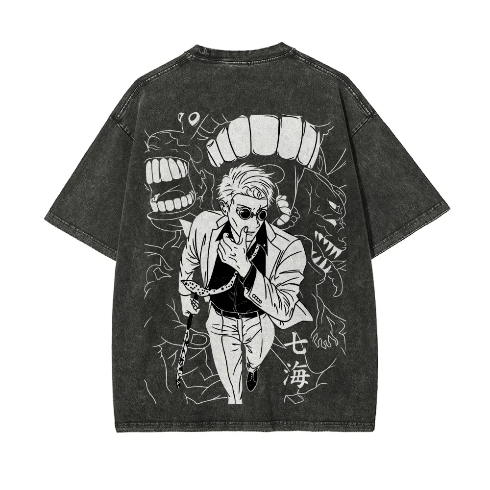Kento Nanami T-Shirt Jujutsu K – Acid Wash Vintage Graphic T Shirt recenzja i cena