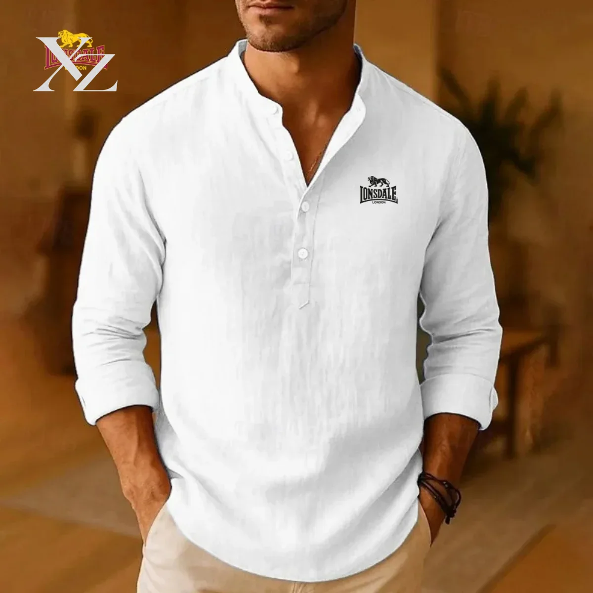 LONSDALE – nowa kolekcja męski – Mens Linen Shirt Long Sleeve recenzja i cena