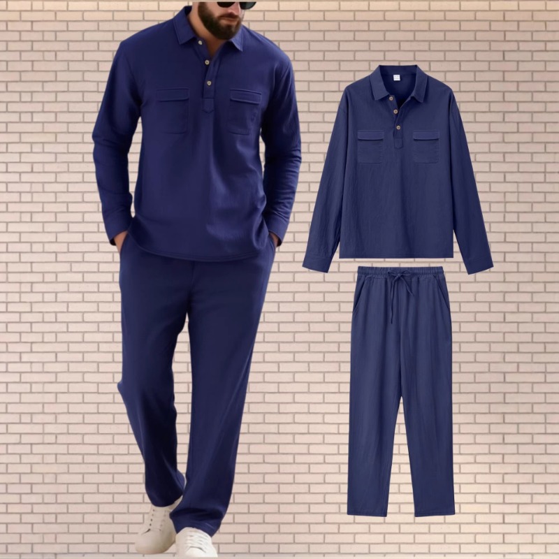 Męski dwuczęściowy zestaw z mi – Mens Linen Shirt Long Sleeve recenzja i cena