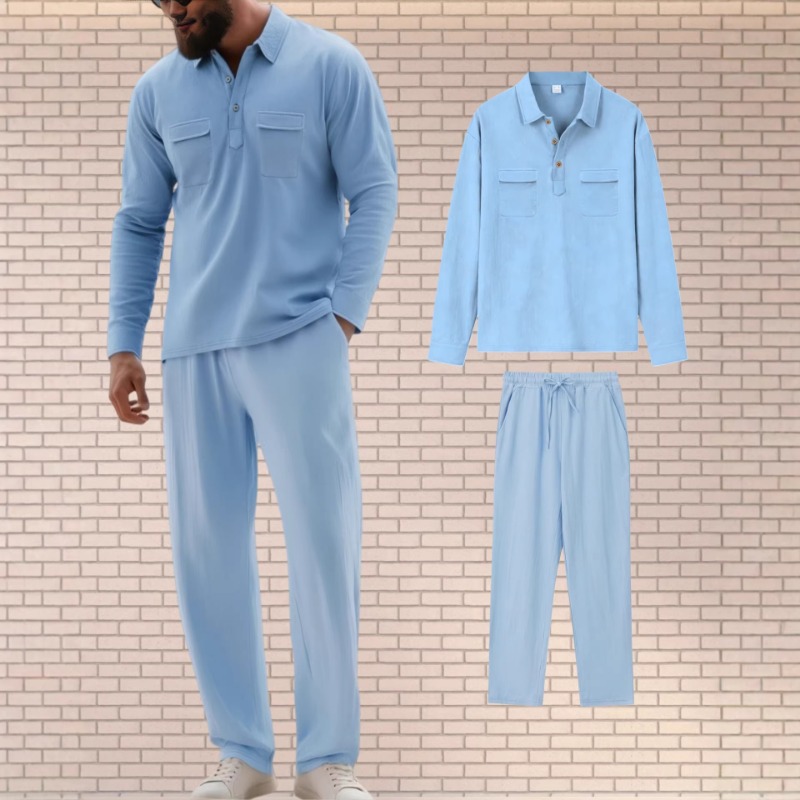 Męski dwuczęściowy zestaw z mi – Mens Linen Shirt Long Sleeve recenzja i cena