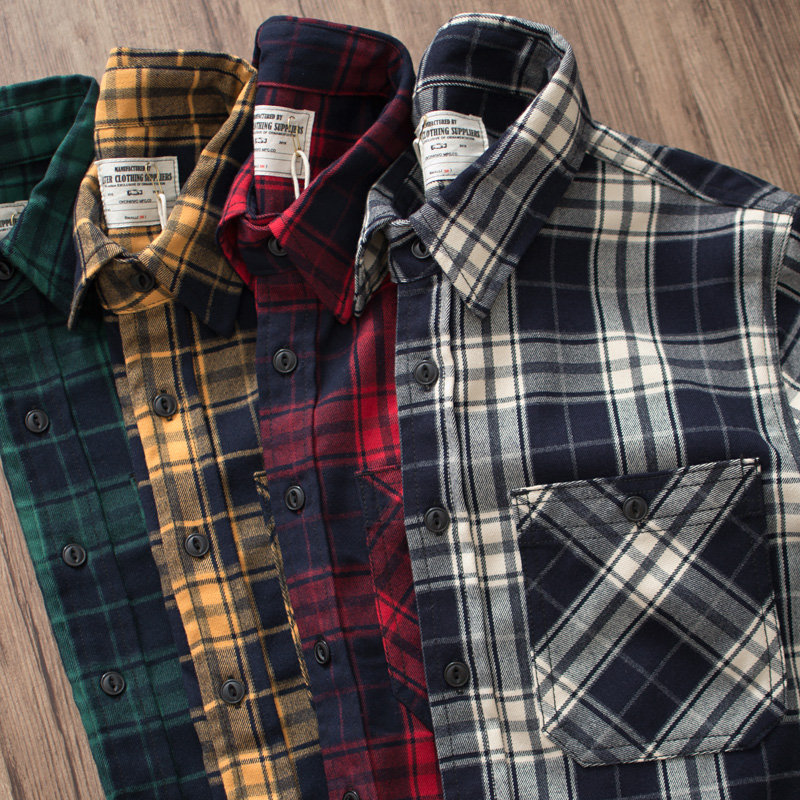 Jesienna Nowa Amerykańska Retr – Flannel Plaid Shirt Heavy Weight recenzja i cena